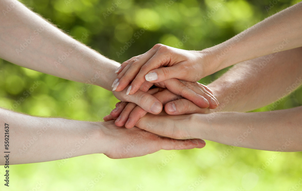 Hands connected together