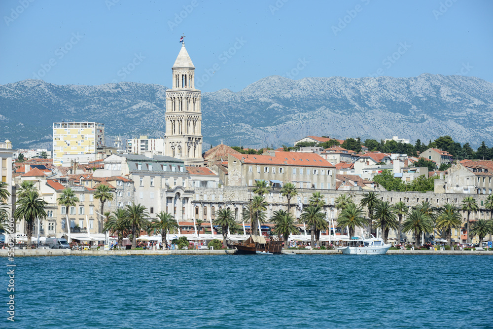 City of Split in Croatia with Birds Flying in the Sky
