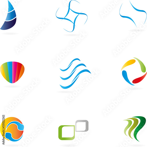 Logo, Abstract Design Elements, Wellen, Linien