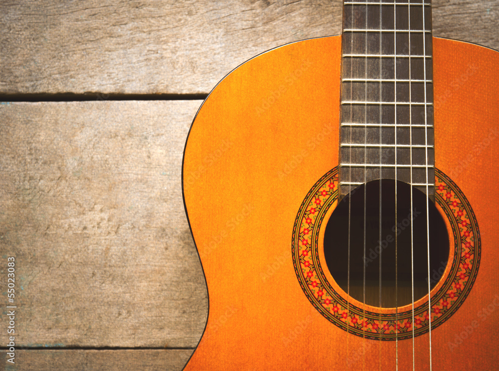 Fototapeta premium classical left hand guitar