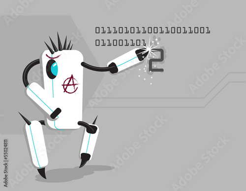 Vector funny anarchic robot