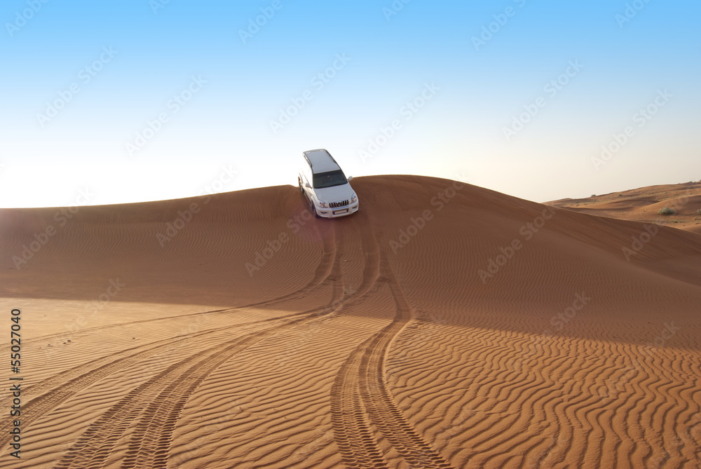 Naklejka premium Dune riding in arabian desert