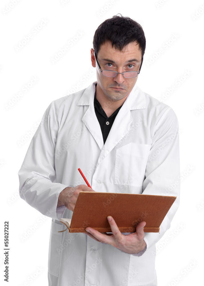 Portrait of confident young medical doctor on white background Portrait of confident young medical doctor on white background