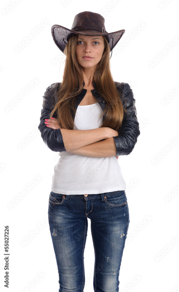 Young woman in a cowboy hat Young woman in a cowboy hat
