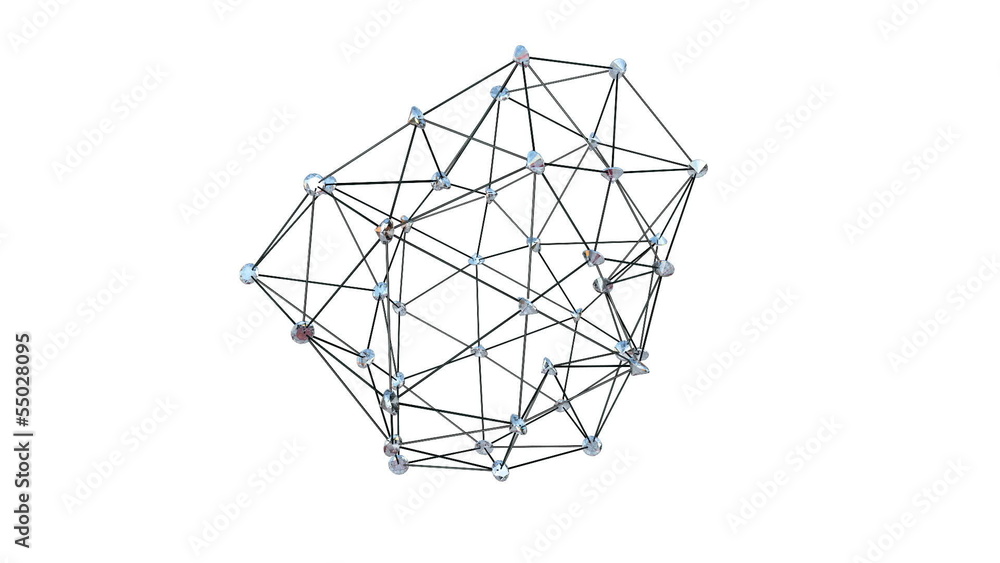 Diamonds Atom Shape, against white Diamonds Atom Shape, against white