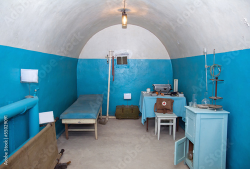 old underground hospital in military soviet bunker photo