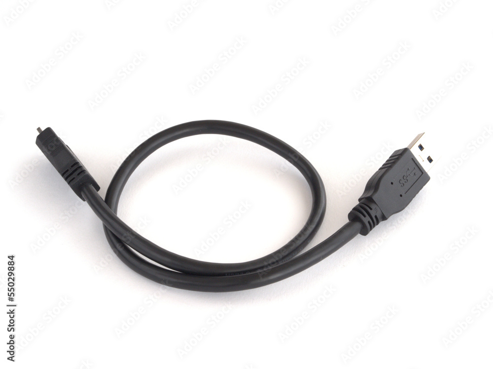 USB cable isolated on white background USB cable isolated on white background