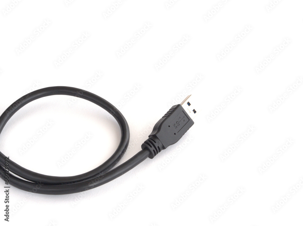 USB cable isolated on white background USB cable isolated on white background