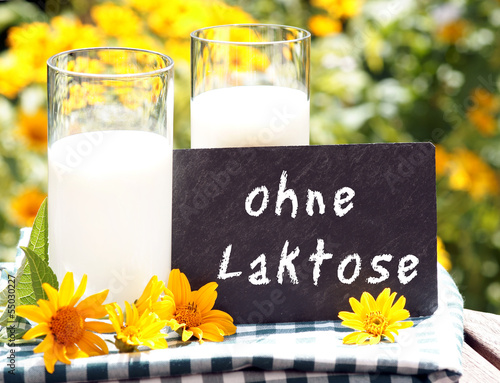 Milch mit Tafel "ohne Laktose"