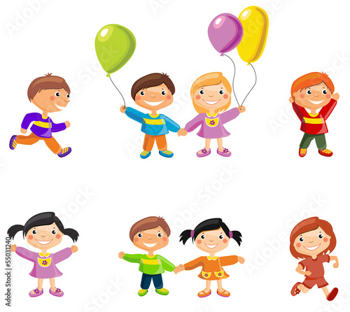Cartoon drawings of children