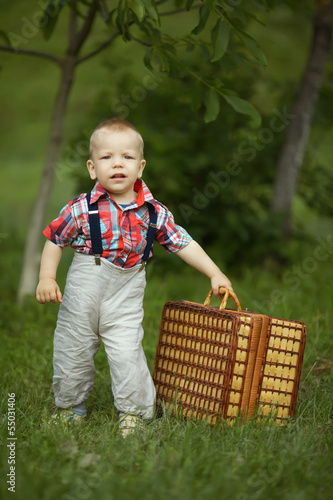little boy with suitcase © Aliaksei Lasevich