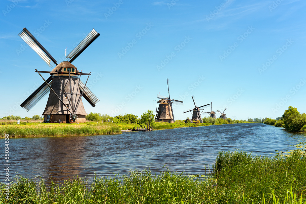 Obraz premium Wiatraki w Kinderdijk
