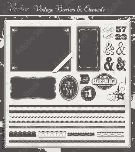 Vintage Vector Borders and Elements