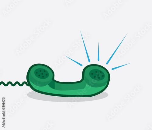 Green phone with white background