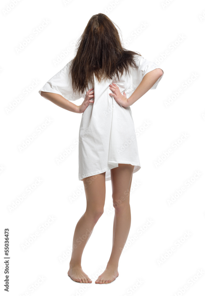 Zombie girl isolated