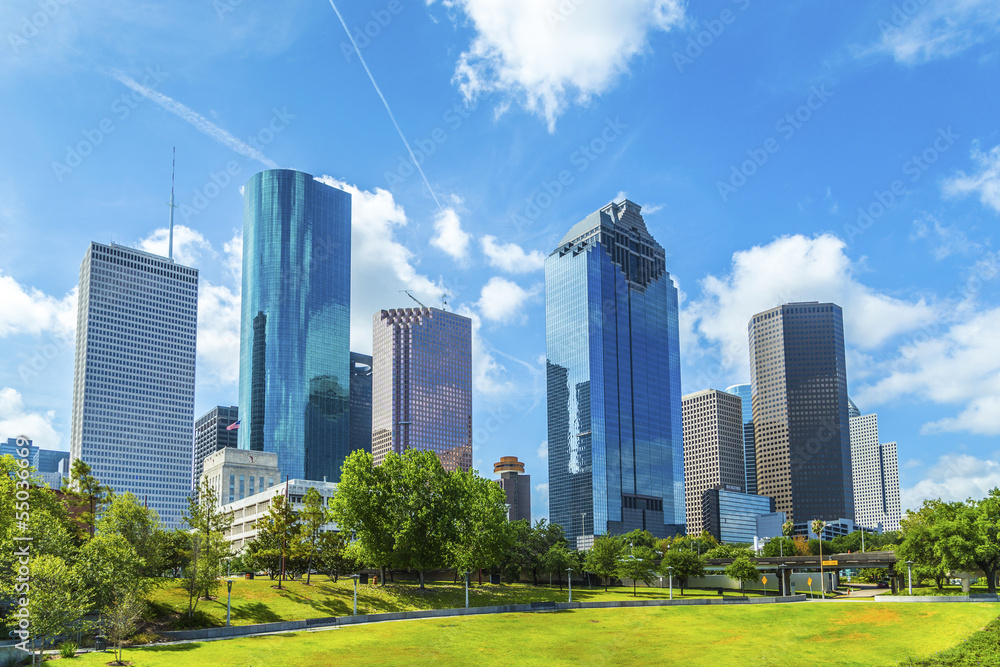 Skyline of Houston, Texas - obrazy, fototapety, plakaty 