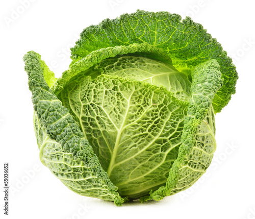 Fresh cabbage isolated on white background