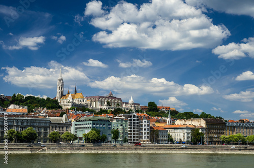 Buda and Matthias Church. Old city of Budapest, Hungary.