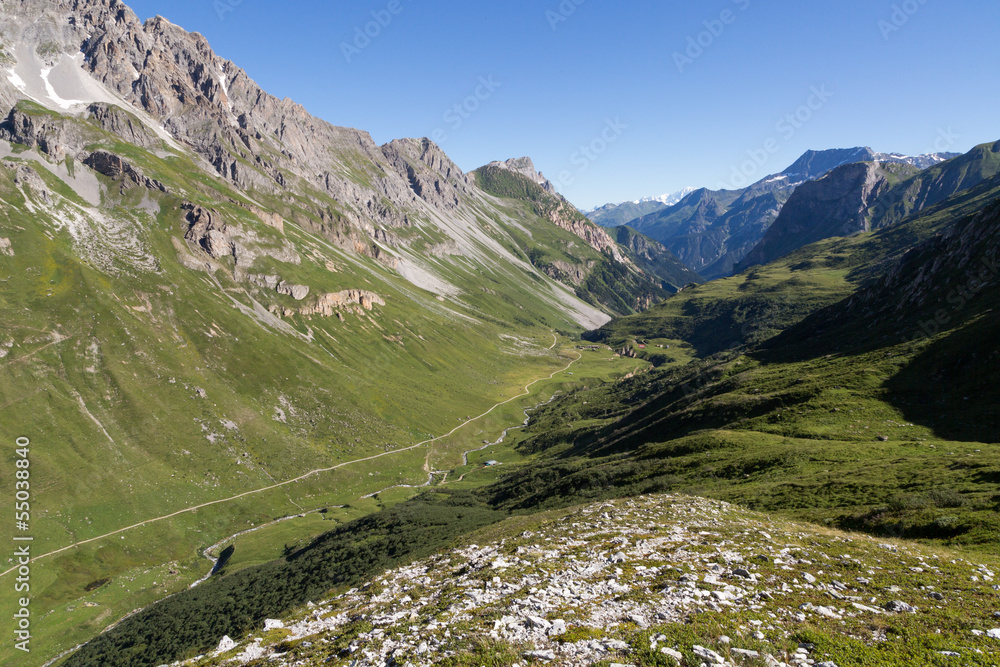 Vallée de Chavière et alpage le matin