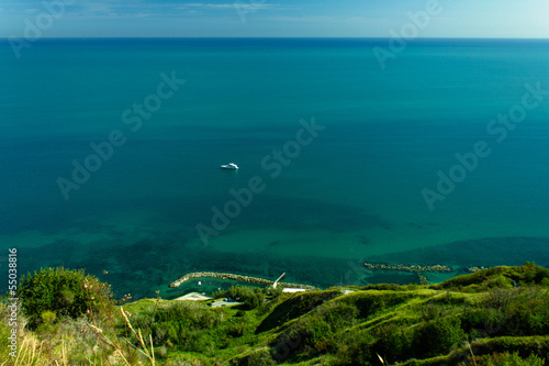 sea panorama seascape and boat  view from coast