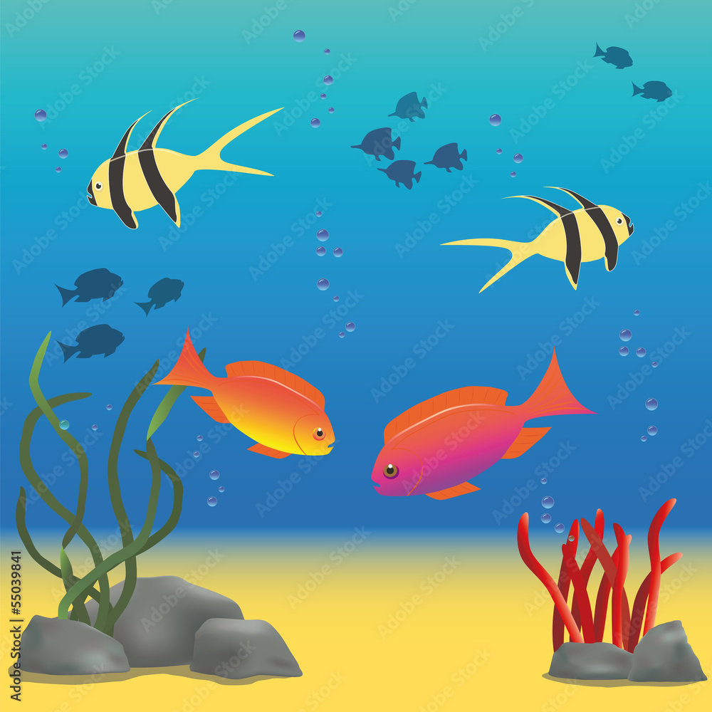 Naklejka premium Illustration of underwater world