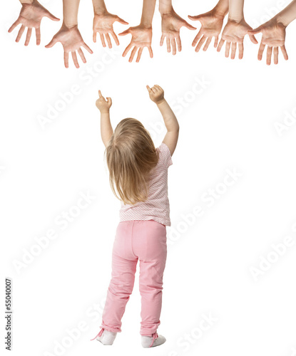 Wallpaper Mural Little girl trying to reach streched hands Torontodigital.ca