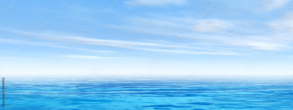 Fototapeta Conceptual sea or ocean water with sky banner