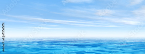 Conceptual sea or ocean water with sky banner