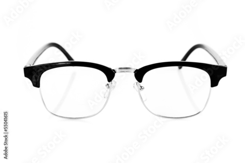 Black Eye Glasses Isolated on White. black glasses on a white b