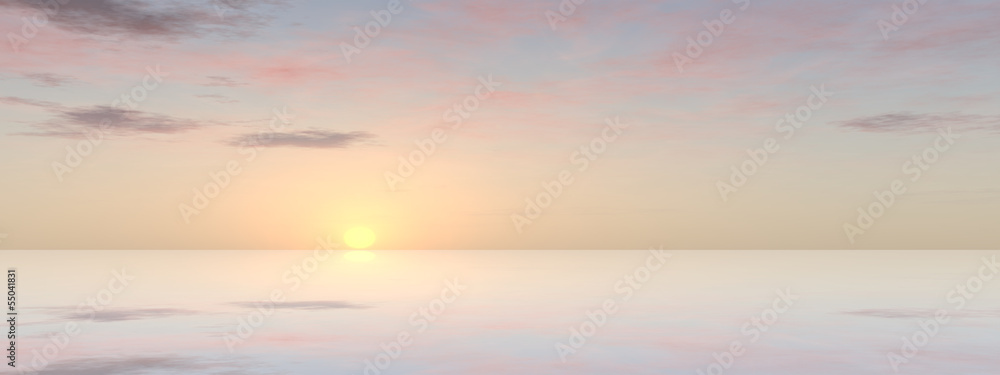 Fototapeta premium Conceptual sunset sky and water reflection