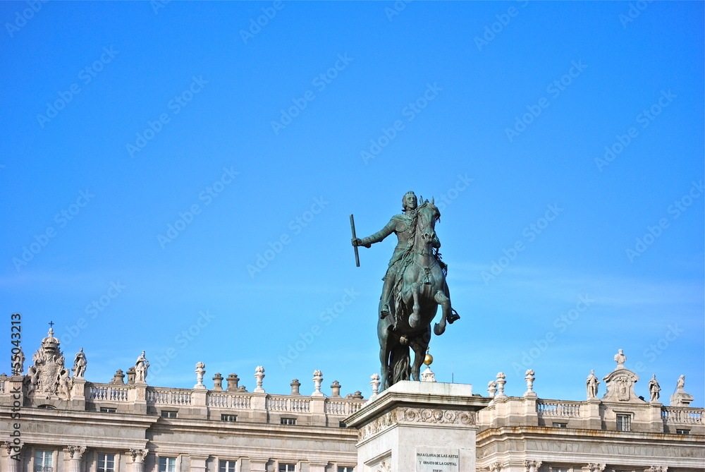 Fototapeta premium Madrid - Plaza de Oriente - Palazzo reale