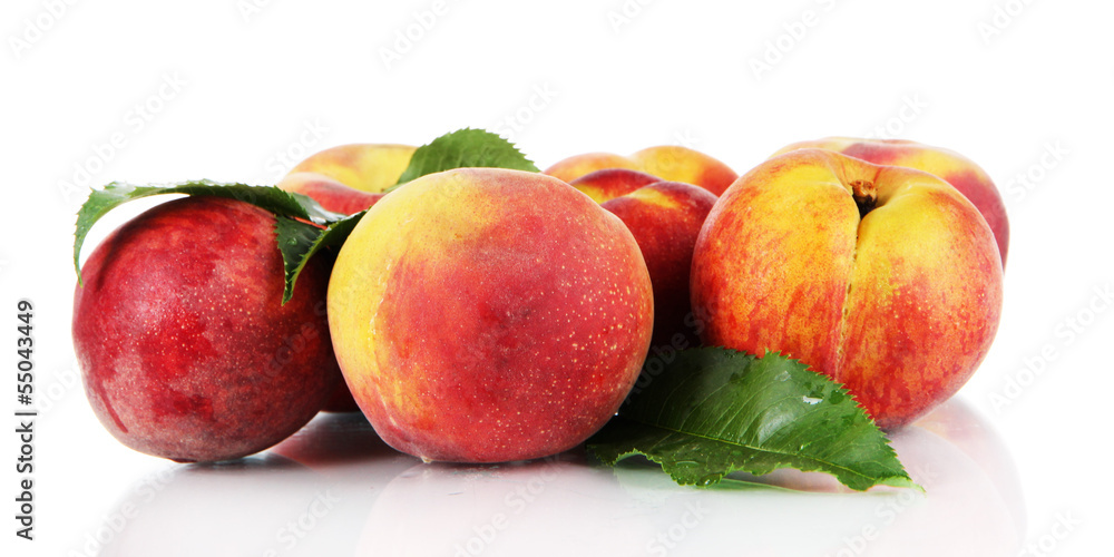 Peaches isolated on white Peaches isolated on white