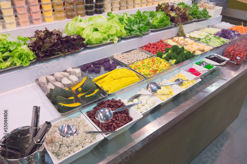 Thai style salad bar in a mart