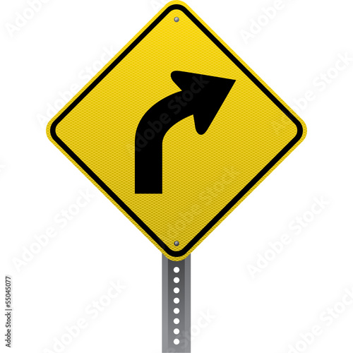 Curve ahead sign
