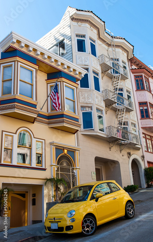 The yellow car in the street of San francisco © malkolm