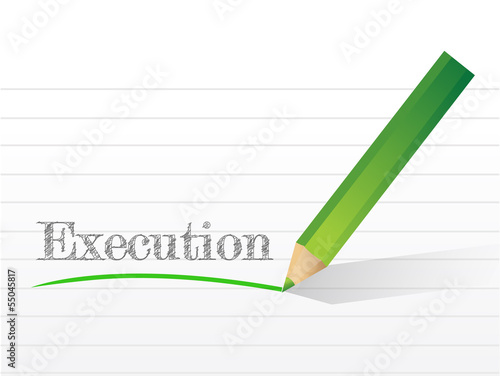 execution written on a notepad paper. illustration