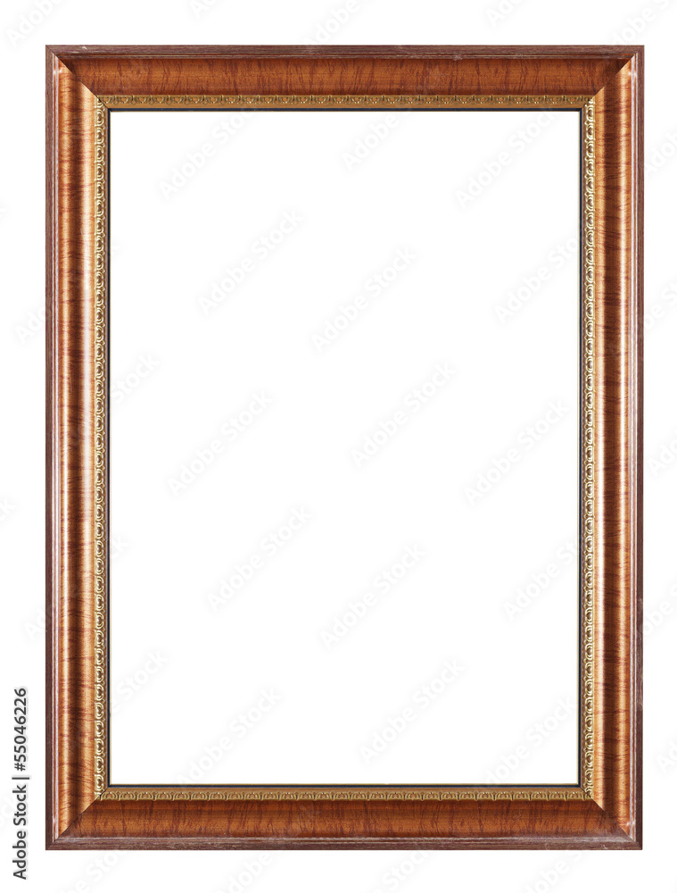 retro brown wooden picture frame on easel retro brown wooden picture frame on easel