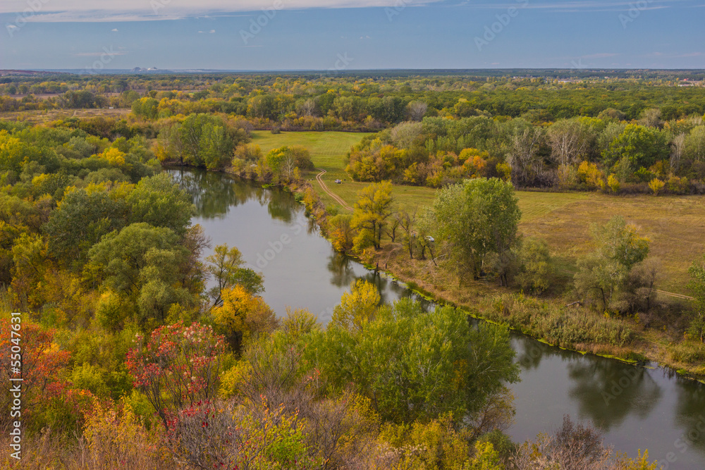 River and forest. River and forest.