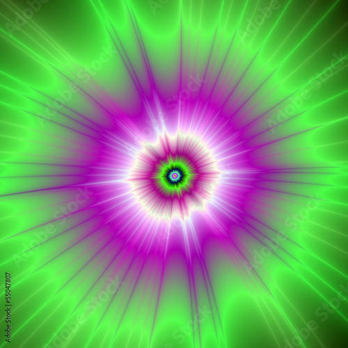 Explosion in Purple and Green