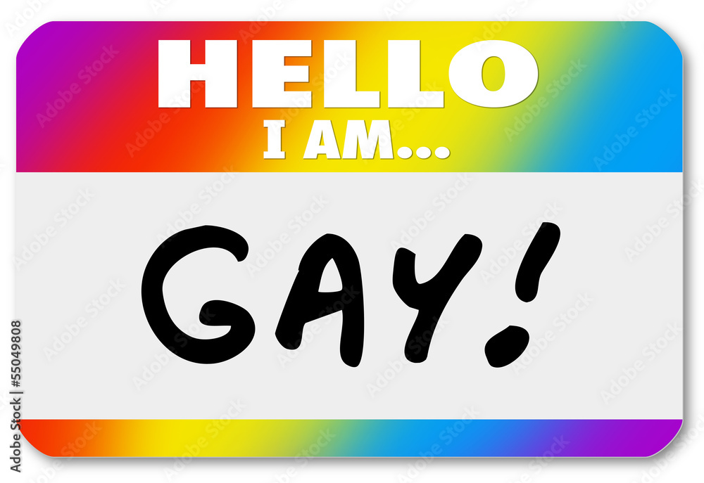 Name Tag Hello I Am Gay Homosexual Coming Out Stock Illustration