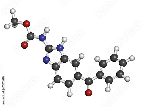 Mebendazole anthelmintic drug, chemical structure.