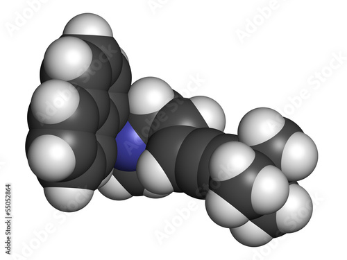 Terbinafine antifungal drug, chemical structure. photo