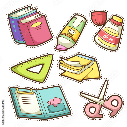 school set. set of different school items