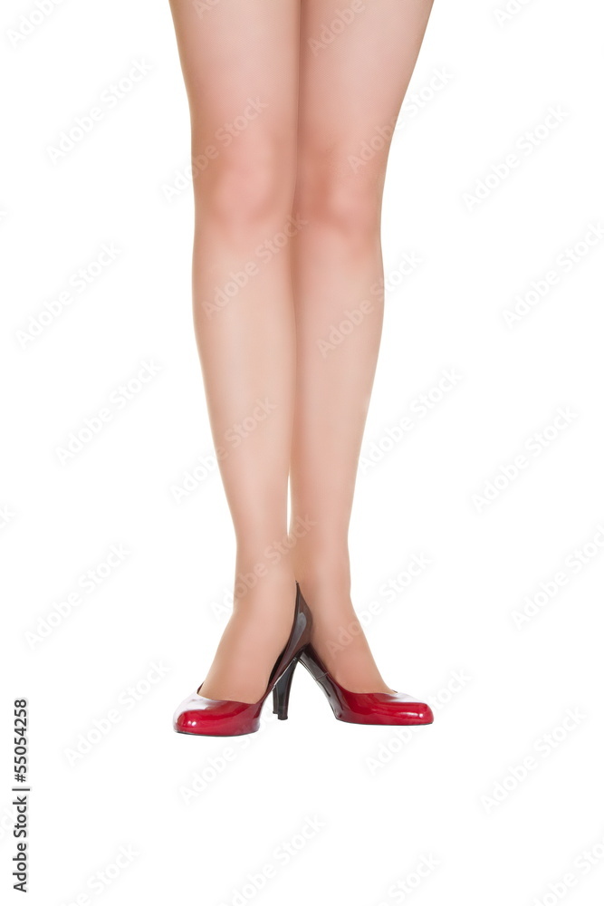 Beautiful female legs in pantyhose and shoes Beautiful female legs in pantyhose and shoes