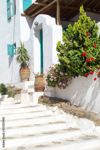 Traditional greek alley on Sifnos island, Greece