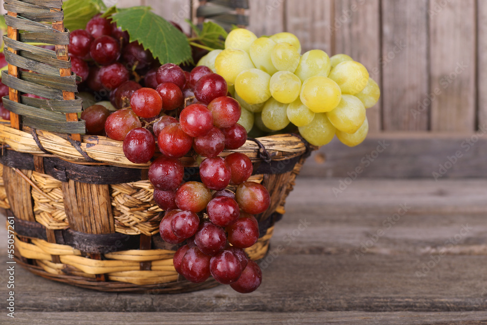 Basket of Red and Green Grapes Basket of Red and Green Grapes