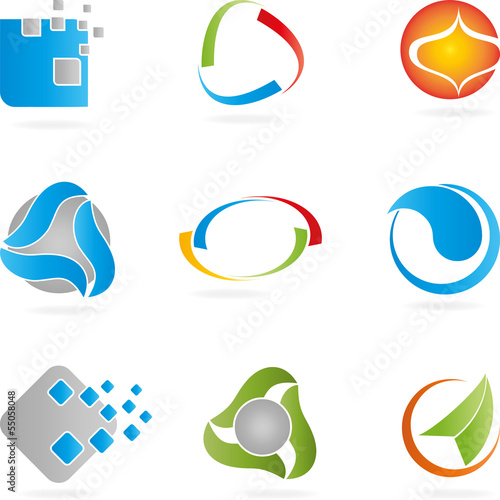 Logo, Abstract Design Elements,  2D and 3D