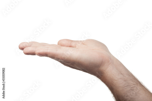 Wallpaper Mural open palm male hand isolated on white background Torontodigital.ca