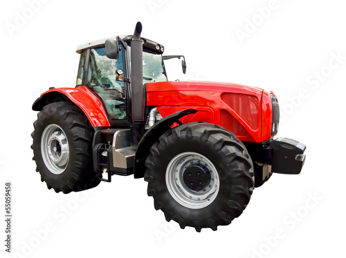 Red farm tractor