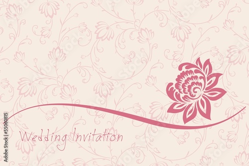 Fototapeta Naklejka Na Ścianę i Meble -  water lily , wedding card design, India